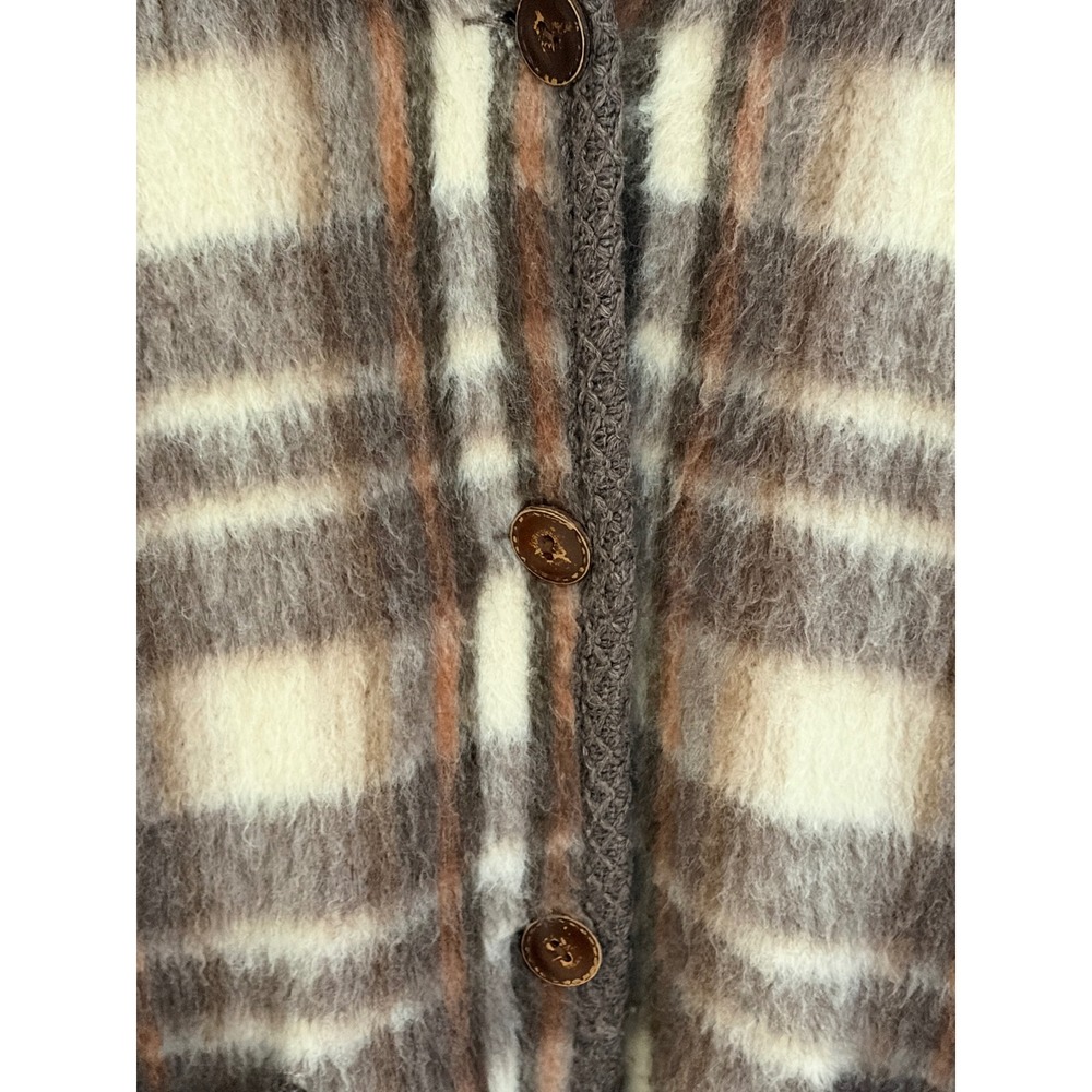 Vintage‎ Marbore France Wool Coat Plaid Size Medium FABULOUS - Picture 5 of 9